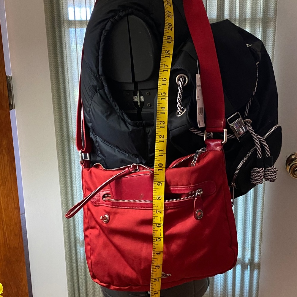 Coach red nylon large crossover bag